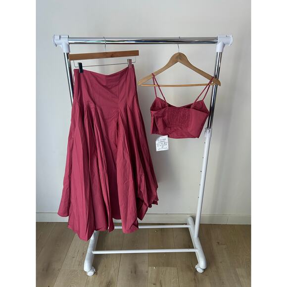 NWT Free People Mya 2 Piece Fushia Set Size 4 - Picture 3 of 8